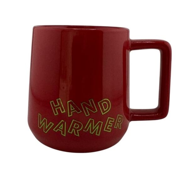 Retired Starbucks 2019 Hand Warmer Mug Red Gold Stoneware 12oz - Picture 1 of 6